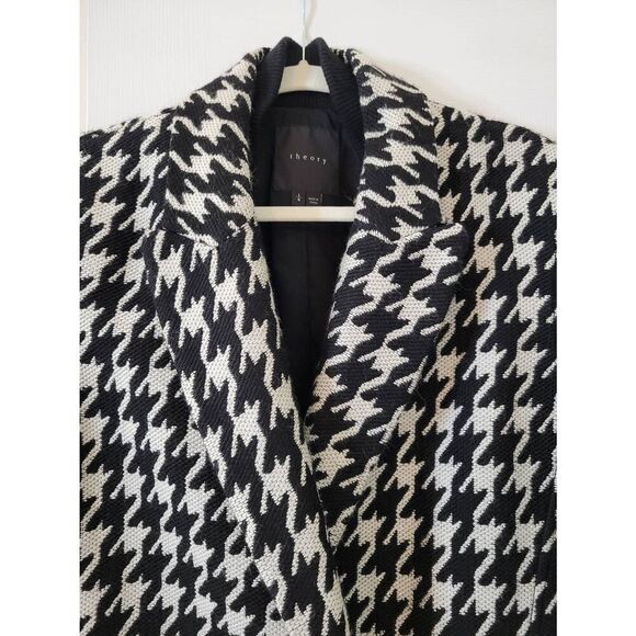 Theory houndstooth wool blend coat L - Picture 4 of 11